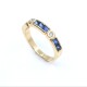 Anillo en oro 18k con zafiros azules carré y 2 brillantes Anillo en oro 18k con zafiros azules carré y 2 brillantes