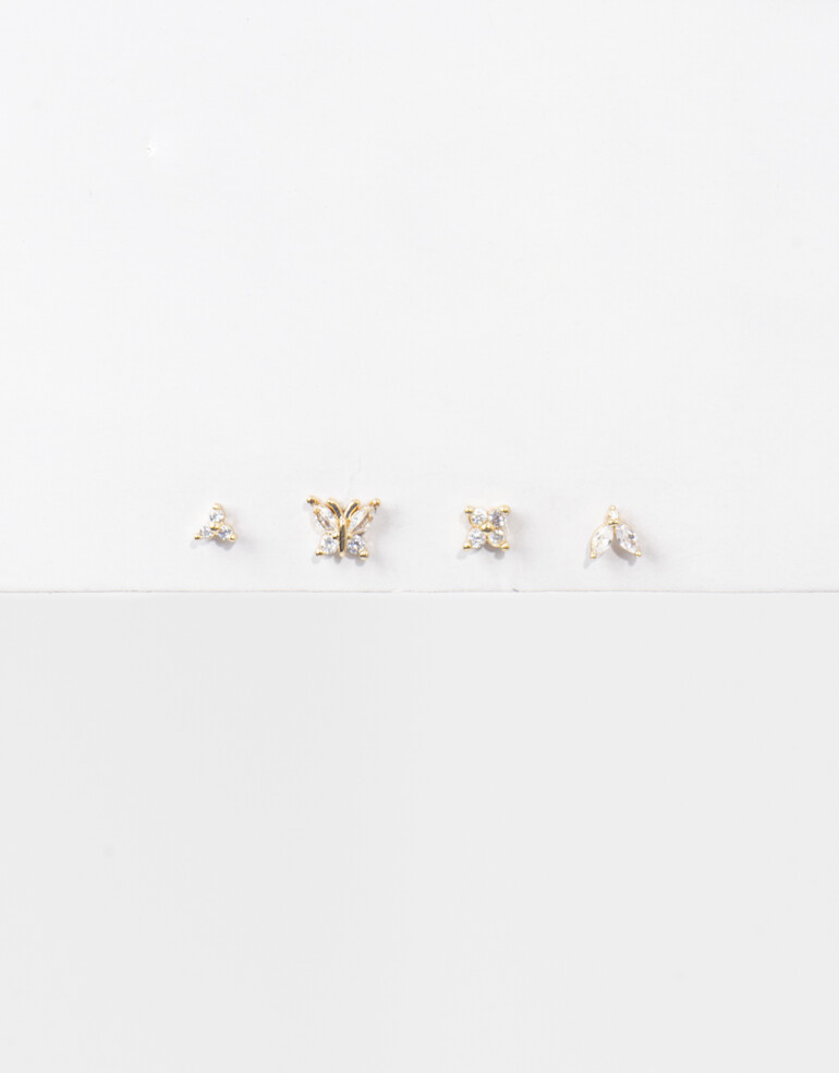 Aros Sets Strass Set De Aros Con Cubic Zirconia - Dorado