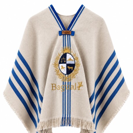 poncho niño patrio bordado Escudo Nacional Dorado