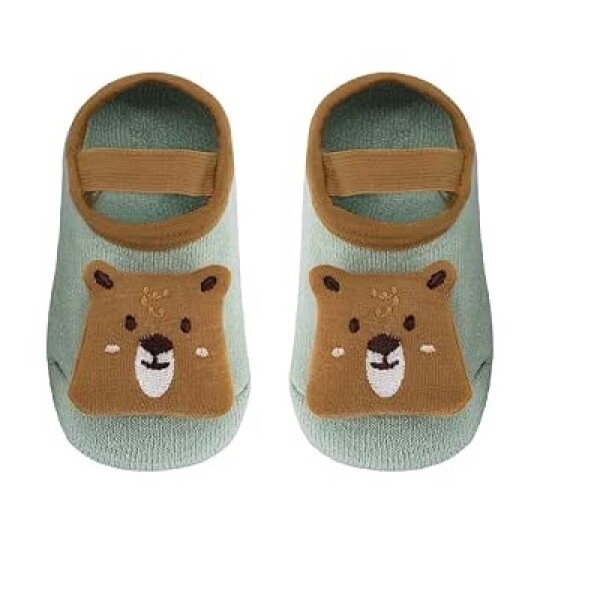 Set de medias con aplique anti deslizante buba 1 a 3 Oso verde Marron