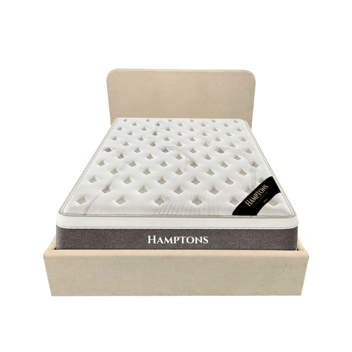 Sommier Baul Queen Hybrid Hamptons Gold Con Respaldo 