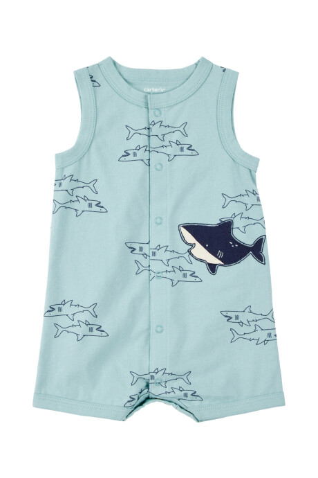 Monito corto de algodón, diseño tiburones Sin color