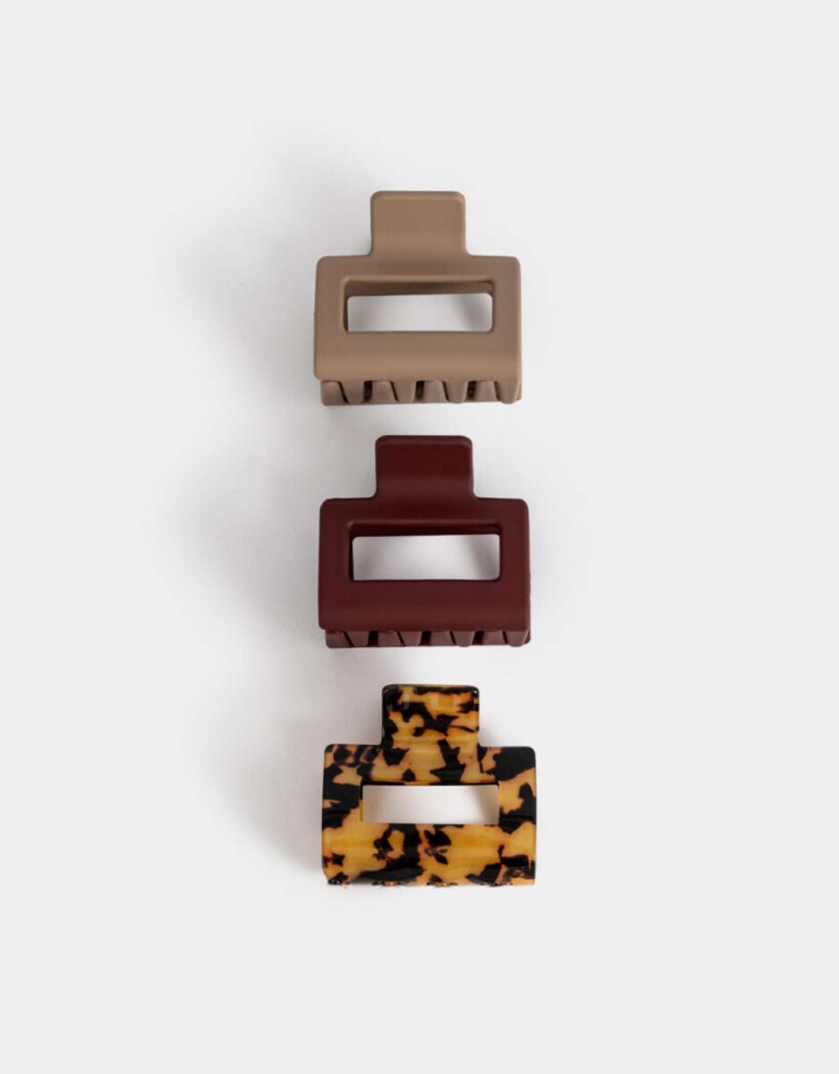 Set De Broches Carey - Combinacion Tricolor 