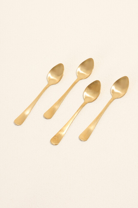 Cuchara Para Café Olivo Set 4 Un. Dorado Color Unico