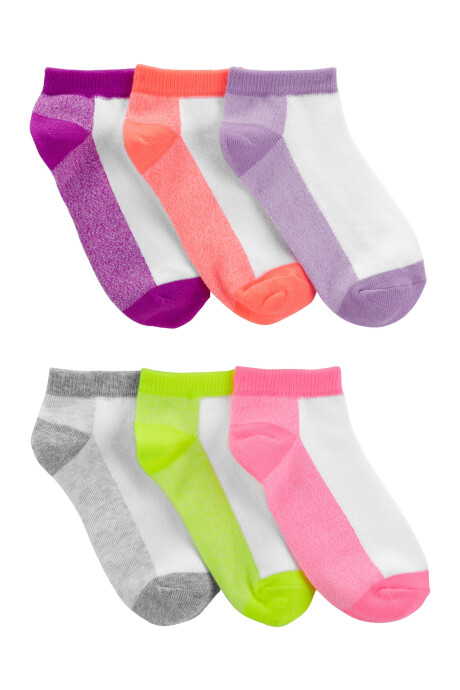 Pack seis pares de medias tobilleras de algodón Sin color