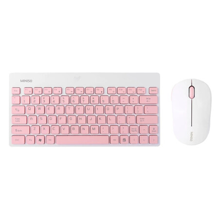 Set teclado y mouse inalámbrico rosa