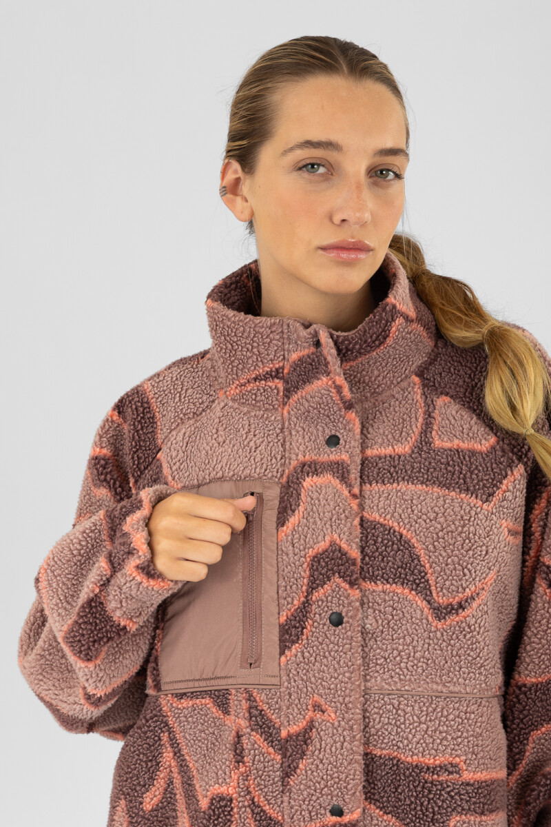 Campera burgundy sherpa Rosa antique