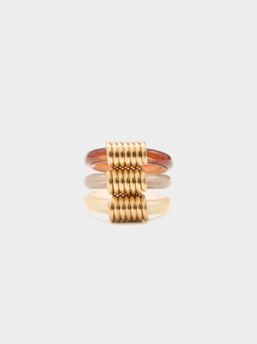 Set De Anillos De Resina - multicolor 
