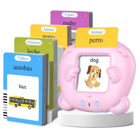 Tarjetas Interactivas Aprende Inglés Español Infantil Niños Variante Color Rosa
