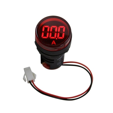 AMPERIMETRO DIG LED 22MM ROJO 100A - GRALF AMPERIMETRO DIG LED 22MM ROJO 100A - GRALF