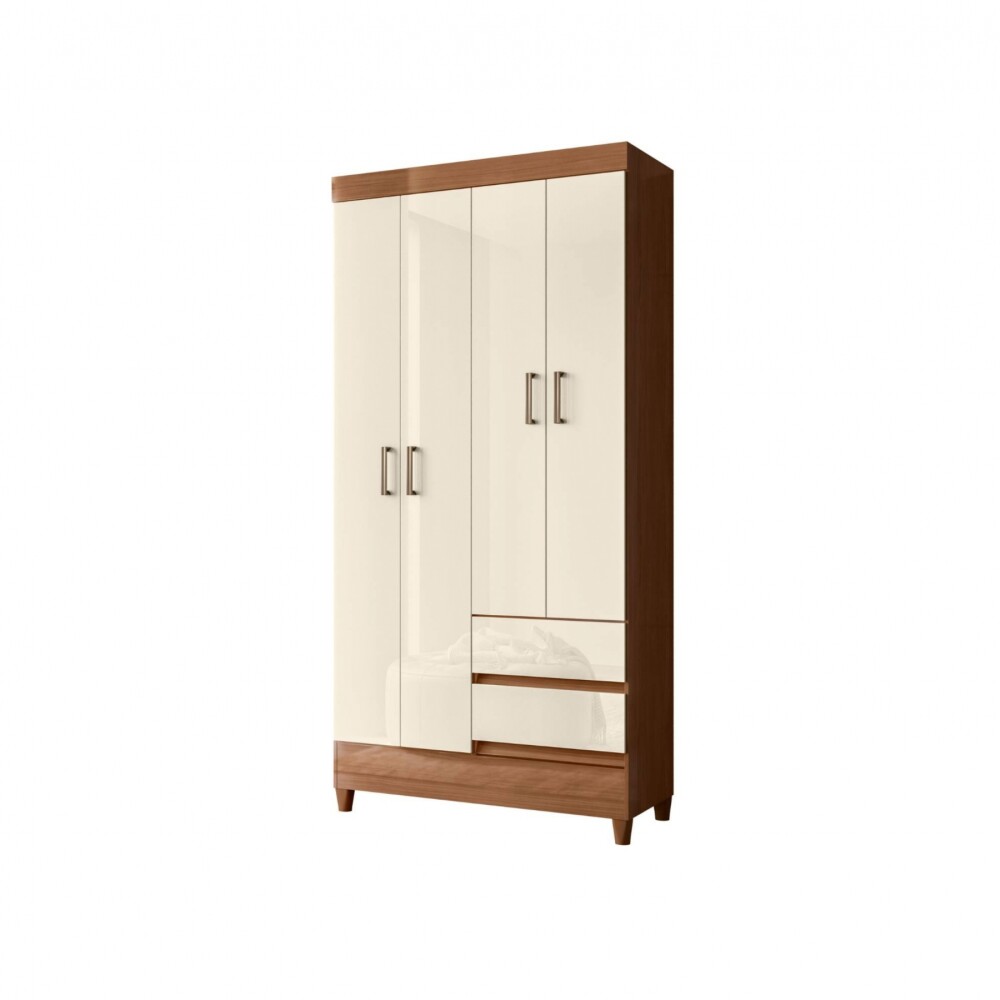 Ropero 4 puertas 2 cajones - Terminación Jequitibá Claro Ropero 4 puertas 2 cajones - Terminación Jequitibá Claro