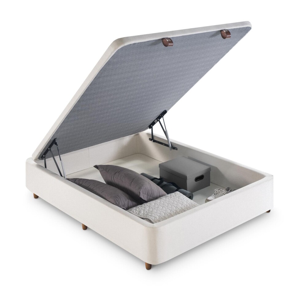BOX BAÚL 2 PLAZAS MADERA NATURAL-BEIGE PREMIUM