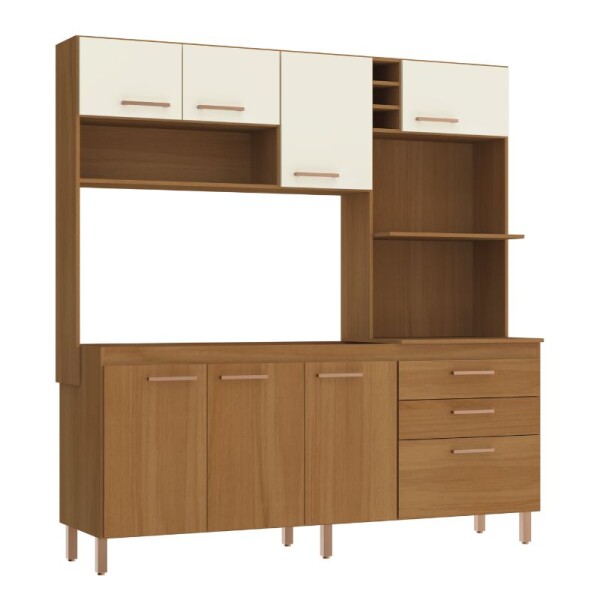 COCINA COMPACTA 8 PUERTAS 2 CAJONES BLUME - NATURAL/CHAMPAGNE COCINA COMPACTA 8 PUERTAS 2 CAJONES BLUME - NATURAL/CHAMPAGNE
