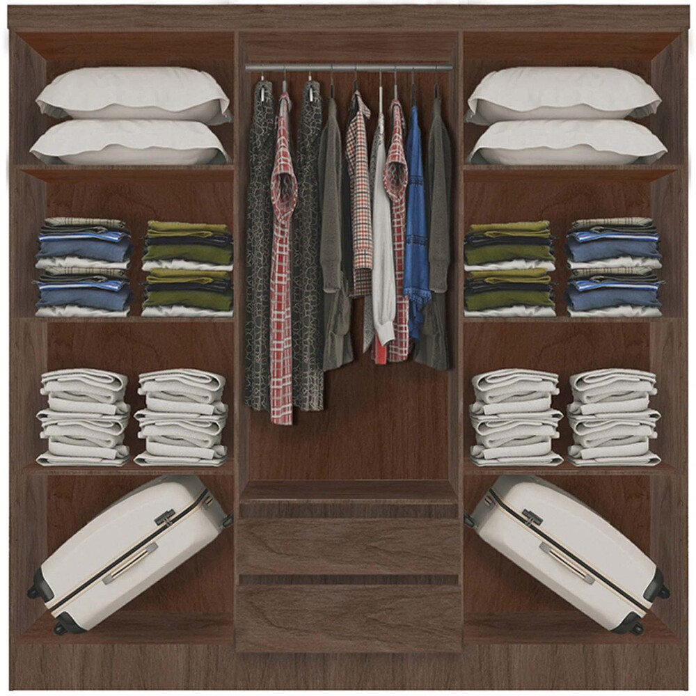 PLACARD ROPERO 6 PUERTAS MDP MARRON 0600R VIENA