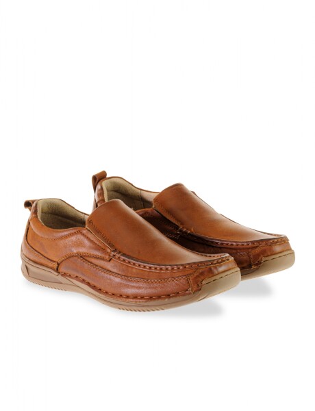 Zapato de cuero sin cordones Marron