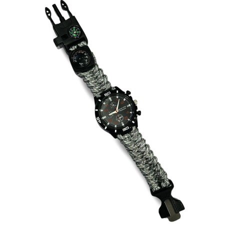 Reloj táctico de supervivencia Camo verde blanco