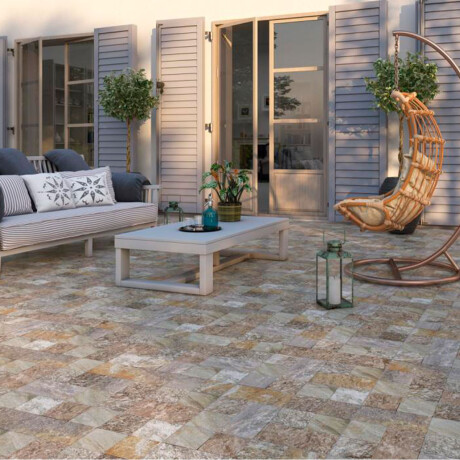 Ceramica Tipo Piedra Antideslizante 52.5X52.5Cm Piso GAMAS DE MARRON