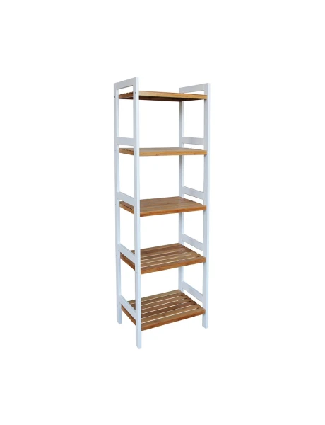 ESTANTERIA 5 TABLAS 45X32X142 CM BAMBOO CON BLANCO ESTANTERIA 5 TABLAS 45X32X142 CM BAMBOO CON BLANCO