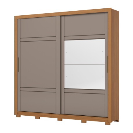 ROPERO SINTRA 2 PUERTAS 4 CAJONES INTERNOS CON ESPEJO GUARDARROPA CLOSET ARMARIO CANELA