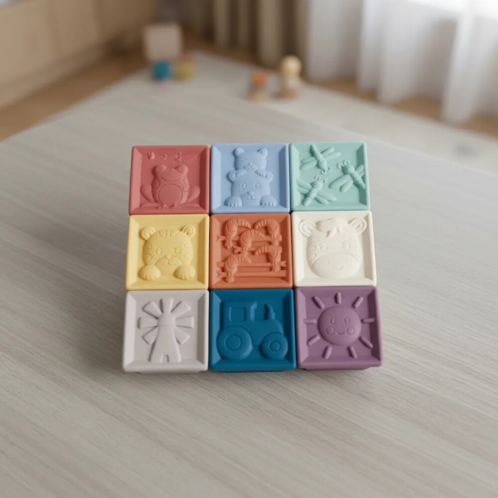 Set 9 cubos sensoriales de silicona Set 9 cubos sensoriales de silicona