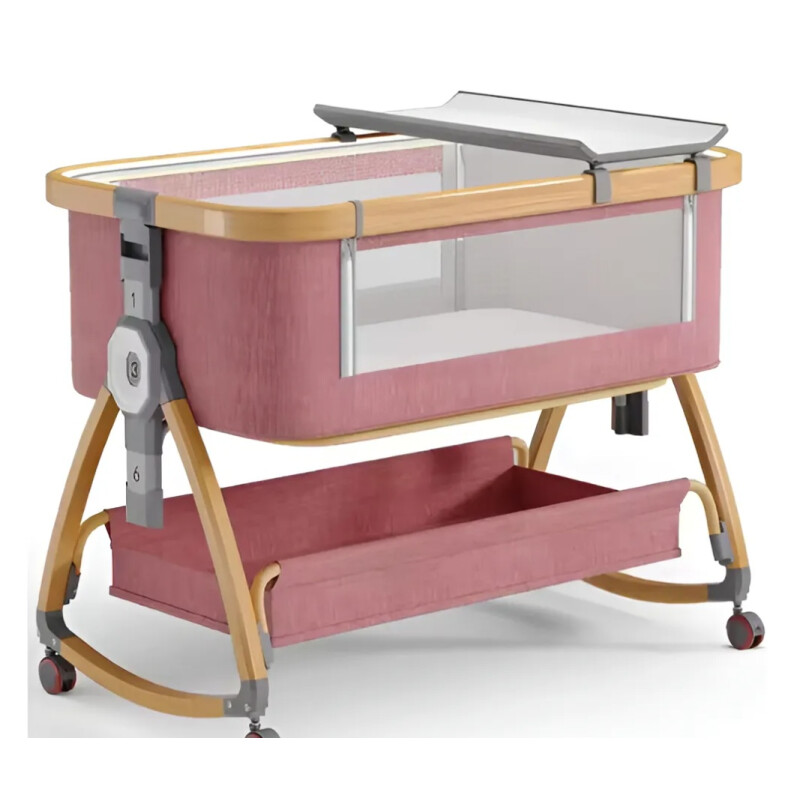 Cuna Colecho Moisés Cambiador Y Ruedas Rosa
