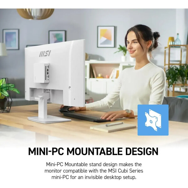 Monitor Msi Pro Mp273w E14a 27" Ips Full Hd 144 Hz MONITOR MSI PRO MP273W E14A 27" BLANCO
