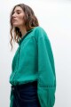 Camisa boho con vainillas verde