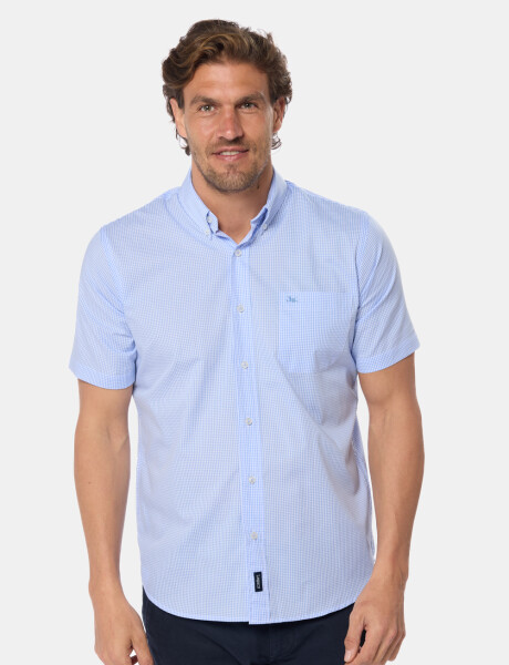 CAMISA CUADROS Celeste