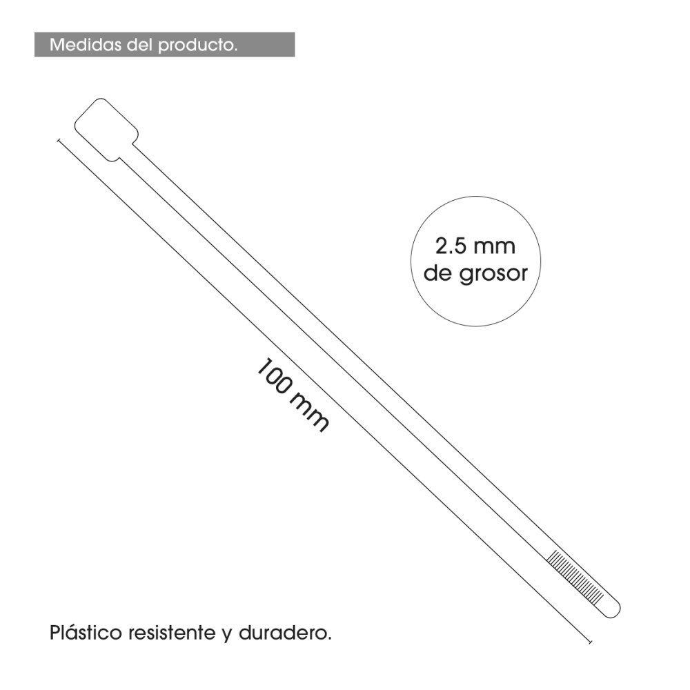 Precinto Plastico Zuncho Collarin 100 Mm X 2,5 Mm X 100u Precinto Plastico Zuncho Collarin 100 Mm X 2,5 Mm X 100u