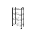 ESTANTE ORGANIZADOR FRUTERO 4 PISOS 41X23X82,5CM NEGRO