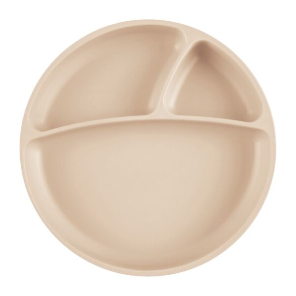 Plato con divisiones ventosa MinikOiOi beige