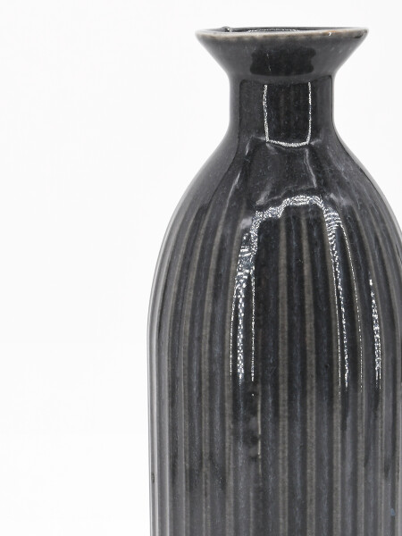 FLORERO CERAMICA NEGRO