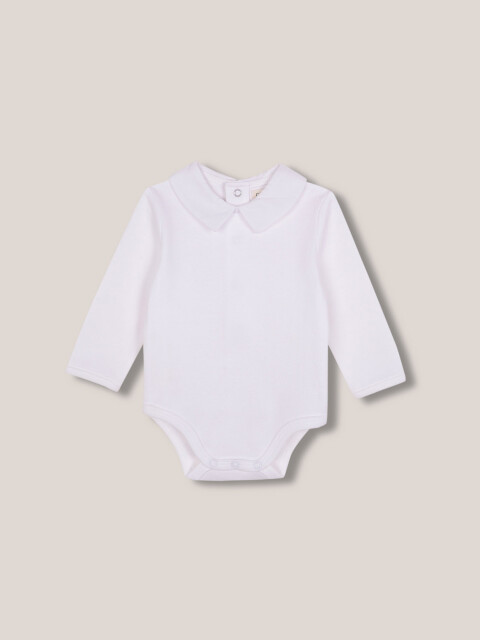 Body De Circular Con Cuello Popelin Blanco Optico