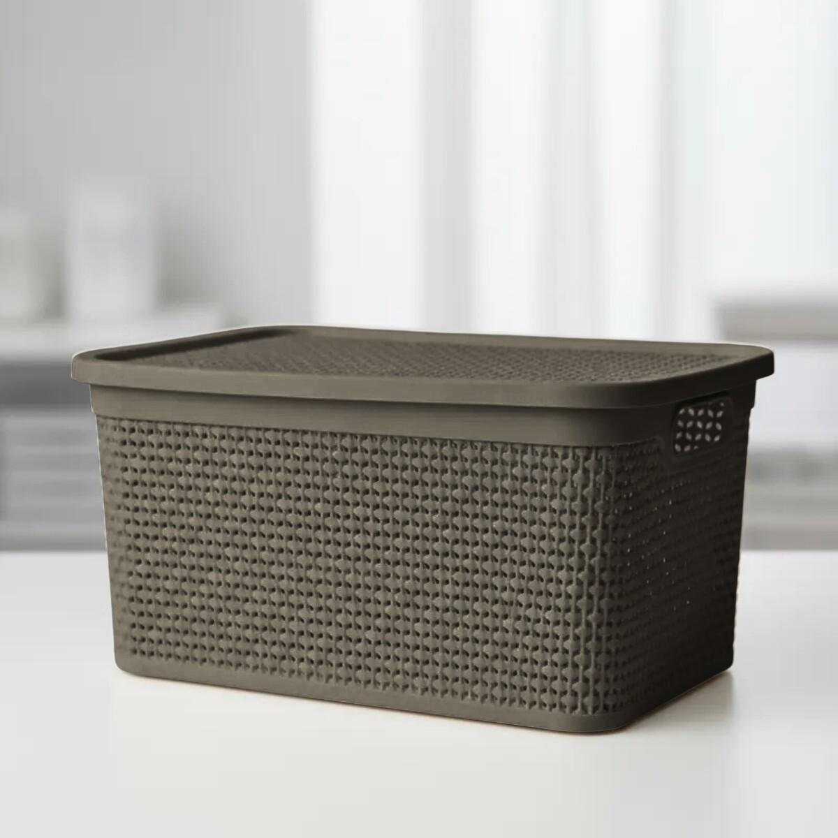 Caja simil ratán 25 lts - CHOCOLATE 