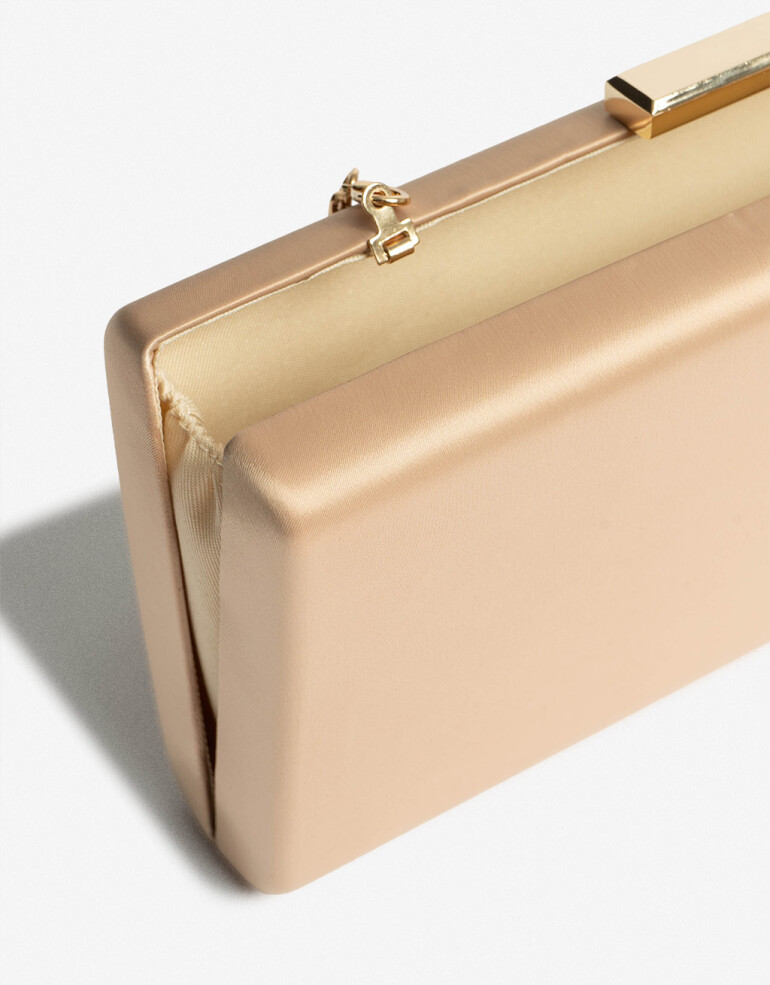 Carteras de Noche Clutch Clutch Con Correa - Dorado Oro Claro