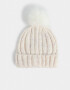 Gorros Infantiles Gorro Tejido Infantil Con Pompón - Blanco Crudo
