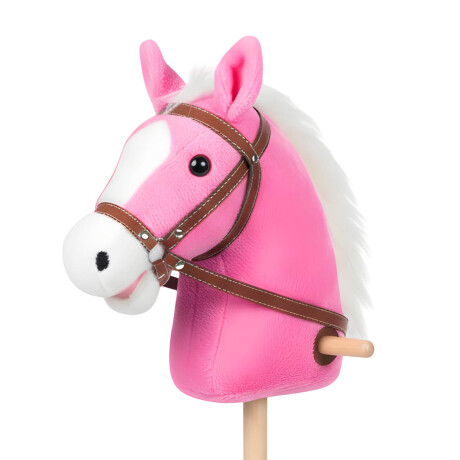 Peluche Cabeza De Caballo Palo Ruedas Niños N1 Rosa
