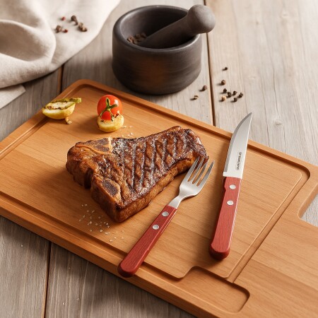 TENEDOR TRAMONTINA JUMBO POLYWOOD MARRON