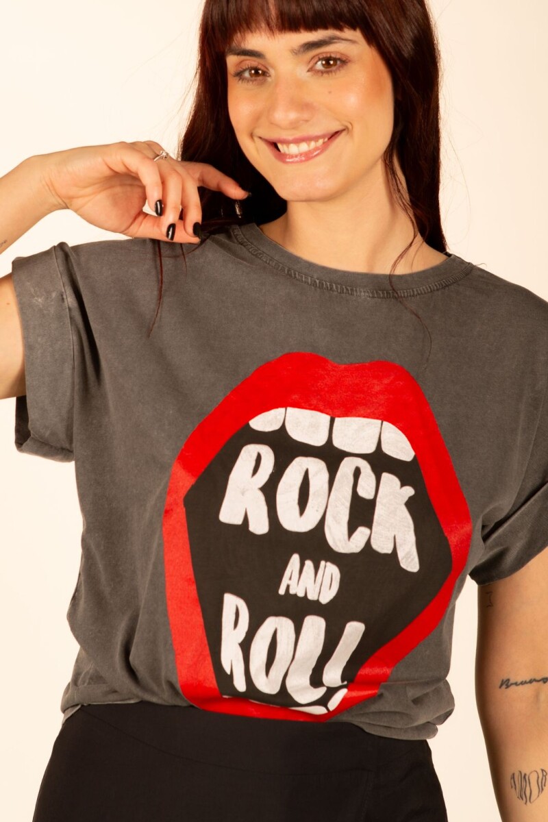 Remera Rock Gris oscuro