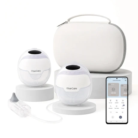 Extractor Doble de Leche Portátil con App BeCare + Aspirador Nasal + 10 Bolsas y Bolso de Almacenamiento Extractor Doble de Leche Portátil con App BeCare + Aspirador Nasal + 10 Bolsas y Bolso de Almacenamiento