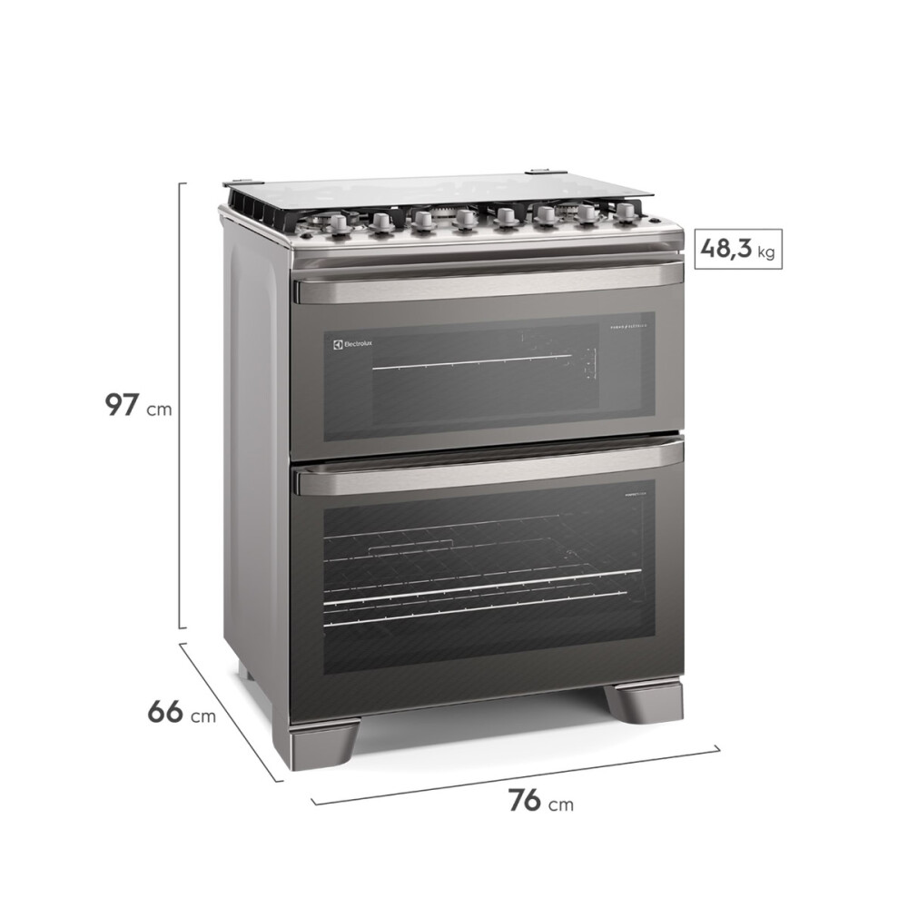Cocina Combinada Electrolux 5 Hornallas Doble Horno FE5DC Inoxidable