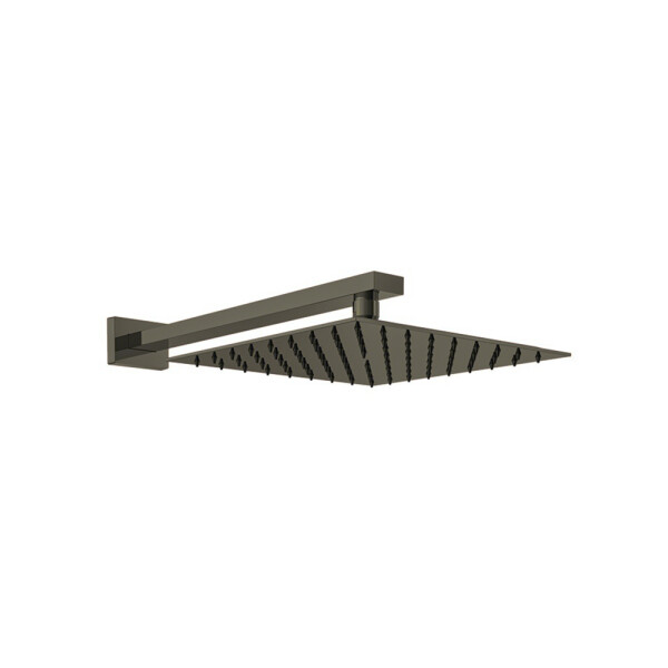 ROSETA CUADRADA PARA DUCHA + BRAZO DE PARED COLOR GRAFITO Roseta Cuadrada Para Ducha + Brazo De Pared Color Grafito