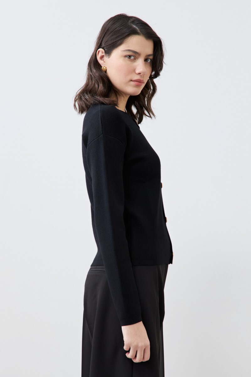 Chaqueta tejida negro