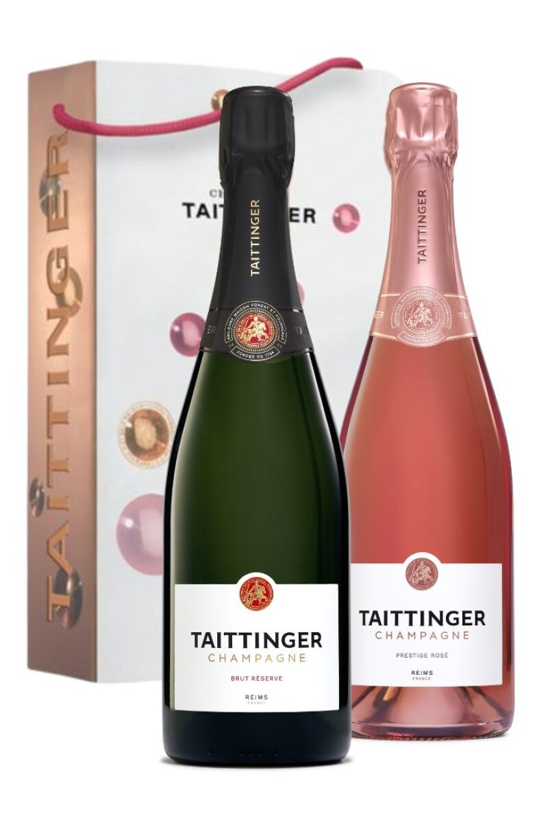 PACK TAITTINGER Brut Réserve 750ml. + Prestige Rosé 750ml. con estuche PACK TAITTINGER Brut Réserve 750ml. + Prestige Rosé 750ml. con estuche