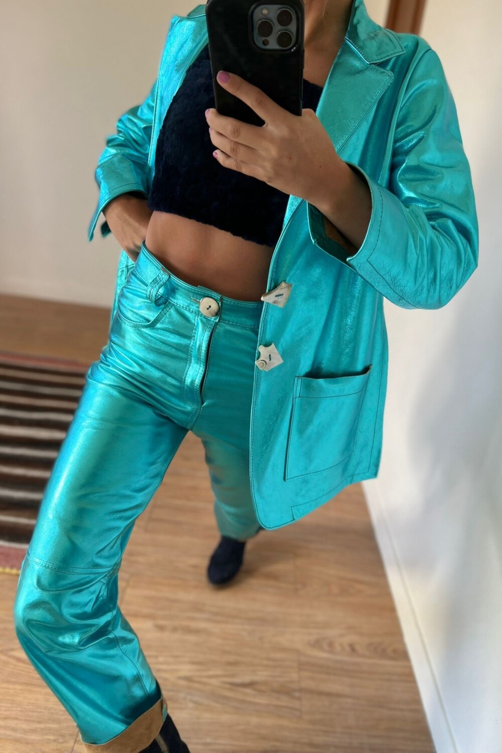 Leather Jeans Crawford Galácticos Celeste