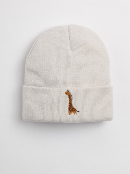 Gorro Punto Bordado Arcoiris Gris