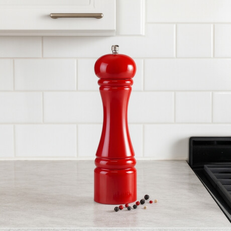 Molinillo para Pimienta de Madera Rojo 15 cm Molinillo para Pimienta de Madera Rojo 15 cm