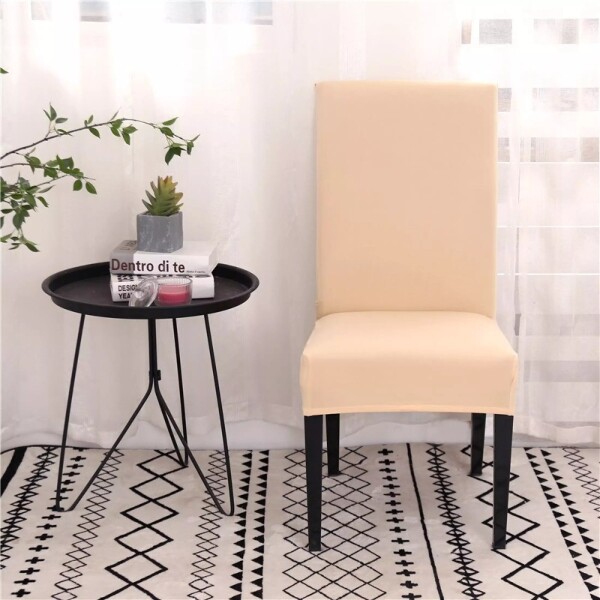 Funda Cubre Sillas Universal Comedor Elastizada Lavable X4 Variante Color Beige
