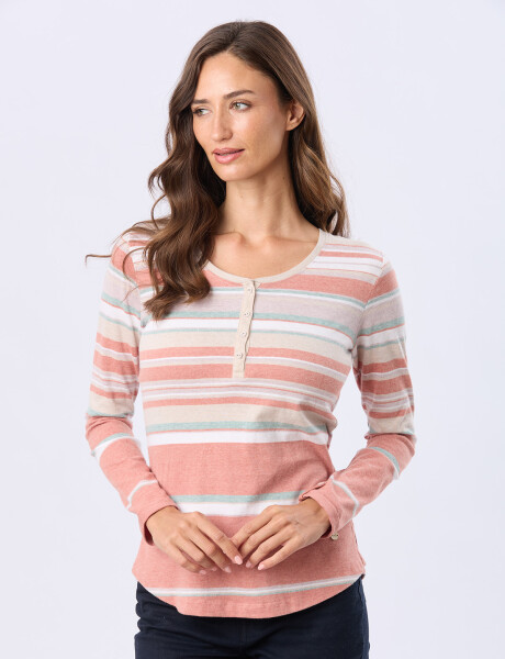 REMERA RAYADA DE ALGODÓN Rosado