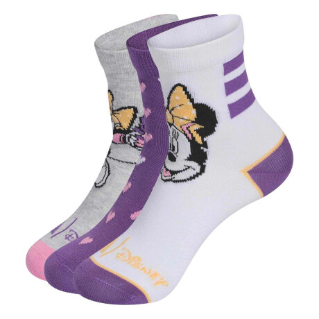 Medias Minnie M Mi 3 Pack de Niña Blanco